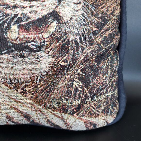 15x15 Tiger Tapestry Pillow Wildlife Decor Big Cat Accent Cushion - Picture 3 of 5